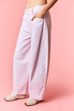 Load image into Gallery viewer, NEWEST ARRIVAL Pink Striped Barrel Jeans
