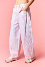 Load image into Gallery viewer, NEWEST ARRIVAL Pink Striped Barrel Jeans
