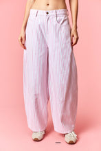 Load image into Gallery viewer, NEWEST ARRIVAL Pink Striped Barrel Jeans

