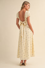 Load image into Gallery viewer, NEWEST ARRIVAL Butter Yellow Floral Open Back Midi Dress
