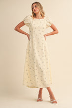 Load image into Gallery viewer, NEWEST ARRIVAL Butter Yellow Floral Open Back Midi Dress

