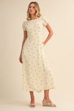 Load image into Gallery viewer, NEWEST ARRIVAL Butter Yellow Floral Open Back Midi Dress
