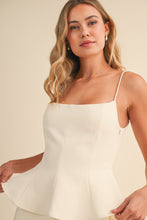 Load image into Gallery viewer, NEWEST ARRIVAL Cream Peplum Mini Skirt Set
