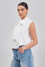 Load image into Gallery viewer, NEWEST ARRIVAL White Front Bow Blouse
