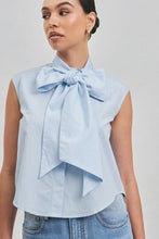 Load image into Gallery viewer, NEWEST ARRIVAL Baby Blue Front Bow Blouse
