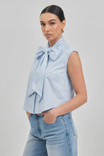Load image into Gallery viewer, NEWEST ARRIVAL Baby Blue Front Bow Blouse
