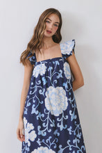 Load image into Gallery viewer, NEWEST ARRIVAL Navy Bold Flower Maxi Dress

