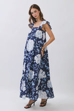 Load image into Gallery viewer, NEWEST ARRIVAL Navy Bold Flower Maxi Dress
