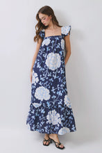 Load image into Gallery viewer, NEWEST ARRIVAL Navy Bold Flower Maxi Dress
