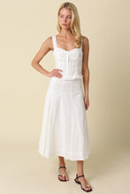 Load image into Gallery viewer, NEWEST ARRIVAL White Eyelet Midi Skirt Set
