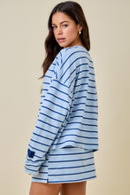 Load image into Gallery viewer, NEWEST ARRIVAL Blue/Navy Striped Lounge Pants Set
