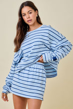 Load image into Gallery viewer, NEWEST ARRIVAL Blue/Navy Striped Lounge Pants Set
