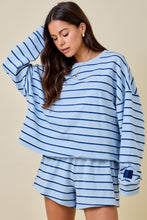 Load image into Gallery viewer, NEWEST ARRIVAL Blue/Navy Striped Lounge Pants Set
