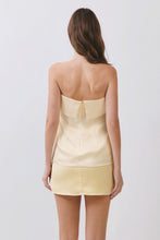 Load image into Gallery viewer, NEWEST ARRIVAL Satin Yellow Tulip Strapless Top
