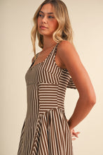 Load image into Gallery viewer, NEWEST ARRIVAL Brown/Cream Fit and Flare Midi Dress

