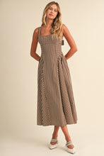 Load image into Gallery viewer, NEWEST ARRIVAL Brown/Cream Fit and Flare Midi Dress
