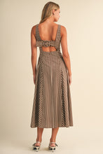 Load image into Gallery viewer, NEWEST ARRIVAL Brown/Cream Fit and Flare Midi Dress
