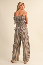 Load image into Gallery viewer, NEWEST ARRIVAL Brown Smocked Peplum Jumpsuit
