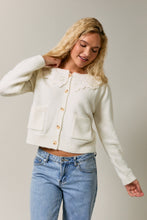 Load image into Gallery viewer, NEWEST ARRIVAL Off White Peter Pan Cardigan
