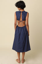 Load image into Gallery viewer, NEWEST ARRIVAL Navy Open Back Midi Dress
