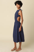 Load image into Gallery viewer, NEWEST ARRIVAL Navy Open Back Midi Dress
