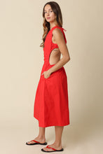Load image into Gallery viewer, NEWEST ARRIVAL Red Open Back Midi Dress

