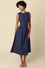 Load image into Gallery viewer, NEWEST ARRIVAL Navy Open Back Midi Dress
