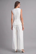Load image into Gallery viewer, NEWEST ARRIVAL *PREORDER 7/2* White Denim Peplum Pants Set
