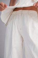 Load image into Gallery viewer, NEWEST ARRIVAL *PREORDER 7/2* White Denim Peplum Pants Set
