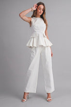 Load image into Gallery viewer, NEWEST ARRIVAL *PREORDER 7/2* White Denim Peplum Pants Set
