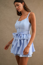 Load image into Gallery viewer, NEWEST ARRIVAL Blue Peplum Mini Skirt Set
