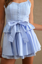 Load image into Gallery viewer, NEWEST ARRIVAL Blue Peplum Mini Skirt Set
