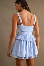 Load image into Gallery viewer, NEWEST ARRIVAL Blue Peplum Mini Skirt Set
