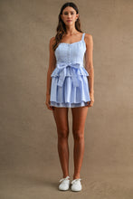 Load image into Gallery viewer, NEWEST ARRIVAL Blue Peplum Mini Skirt Set
