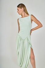 Load image into Gallery viewer, NEWEST ARRIVAL Mint Long Waisted Bubble Hem Maxi Dress
