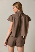Load image into Gallery viewer, NEWEST ARRIVAL *PREORDER 8/28* Brown Houndstooth Short Sleeve Shorts Set
