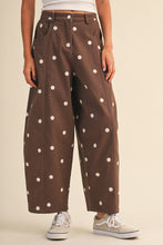 Load image into Gallery viewer, NEWEST ARRIVAL Brown/White Polka Dot Barrel Jeans
