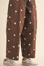 Load image into Gallery viewer, NEWEST ARRIVAL Brown/White Polka Dot Barrel Jeans
