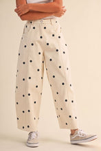 Load image into Gallery viewer, NEWEST ARRIVAL Off White/Black Polka Dot Barrel Jeans
