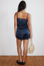 Load image into Gallery viewer, NEWEST ARRIVAL Navy Satin Lace Shorts Set
