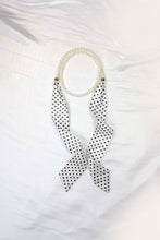 Load image into Gallery viewer, NEWEST ARRIVAL Black Polka Dot Perl Scarf Necklace
