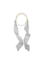 Load image into Gallery viewer, NEWEST ARRIVAL Black Polka Dot Perl Scarf Necklace
