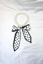 Load image into Gallery viewer, NEWEST ARRIVAL Black Polka Dot Perl Scarf Necklace
