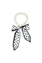 Load image into Gallery viewer, NEWEST ARRIVAL Black Polka Dot Perl Scarf Necklace
