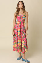 Load image into Gallery viewer, NEWEST ARRIVAL Pink Floral Strapless Midi Dress
