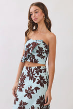 Load image into Gallery viewer, NEWEST ARRIVAL Blue/Brown Floral Crop Maxi Skirt Set
