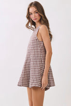 Load image into Gallery viewer, NEWEST ARRIVAL *PREORDER 9/6* Brown Gingham Flare Romper
