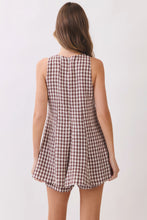 Load image into Gallery viewer, NEWEST ARRIVAL *PREORDER 9/6* Brown Gingham Flare Romper
