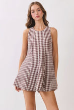 Load image into Gallery viewer, NEWEST ARRIVAL *PREORDER 9/6* Brown Gingham Flare Romper
