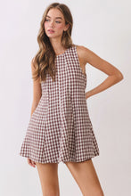 Load image into Gallery viewer, NEWEST ARRIVAL *PREORDER 9/6* Brown Gingham Flare Romper
